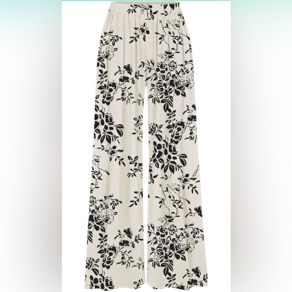 CIDER Floral Black and White Women's Pants sz M NWT - Picture 5 of 6